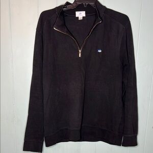 Southern Tide Black Zip Up Sweater with Standing Collar
